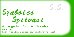 szabolcs szilvasi business card